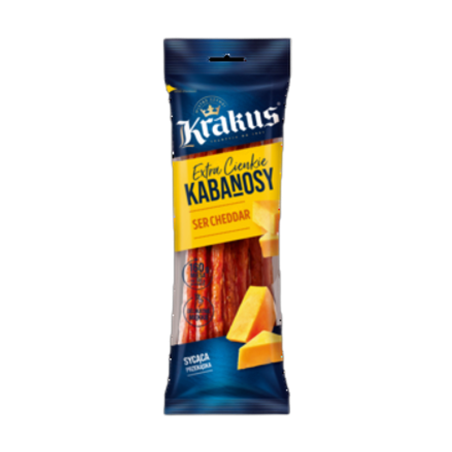 Kabanosy z serem cheddar 95g Krakus